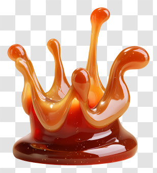 Poured Sauce - Caramel Splash Transparent PNG