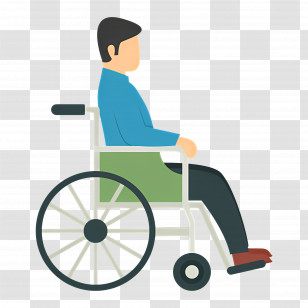 Disabled People - Man Sitting In Wheelchair With Accessible Design Transparent PNG