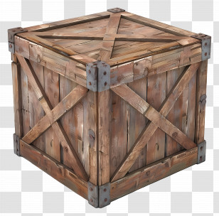 Cargo Wooden Box - Wooden Crate For Shipping And Storage Transparent PNG