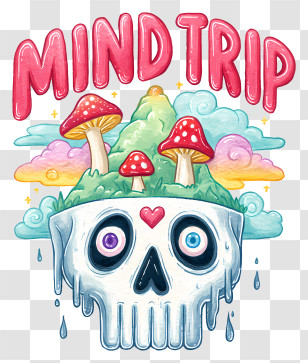 Mind Trip - Mind Trip Psychedelic Skull Illustration Transparent PNG