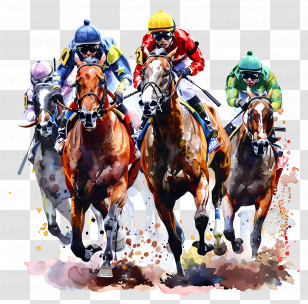 Kentucky Derby - Dynamic Horse Racing Painting Transparent PNG
