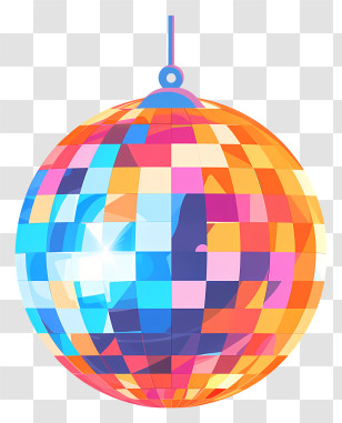 Disco Ball - Colorful And Shiny Disco Ball Art Transparent PNG