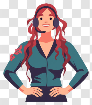 Call Center Operator - Customer Service Woman With Headset Transparent PNG