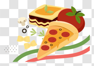 Food - Delicious Slice Of Pizza With Italian Cuisine Transparent PNG