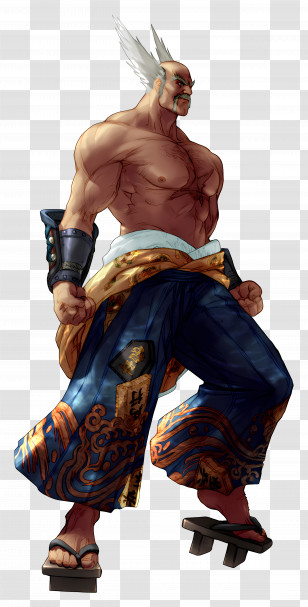 Heihachi Mishima - Fighter Character In Martial Arts Pose Transparent PNG