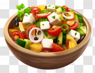 Greek Salad - Greek Salad With Fresh Ingredients Transparent PNG