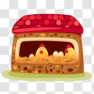 Egg - Cozy Henhouse With Chickens Transparent PNG