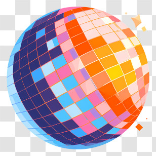 Disco Ball - Colorful Disco Ball For Parties Transparent PNG