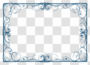 Rectangle Simple Frame - Ornate Blue Artistic Frame Decoration Transparent PNG