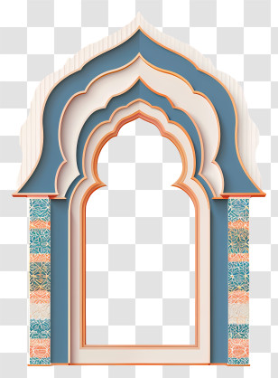Islamic Frame - Blue Islamic Decorative Arch Transparent PNG