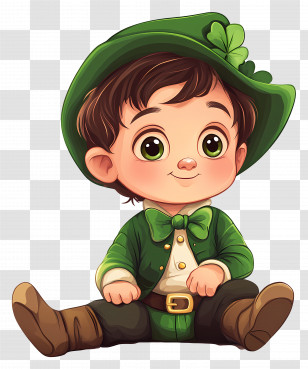 St Patrick Day Baby - Adorable Green Leprechaun Transparent PNG
