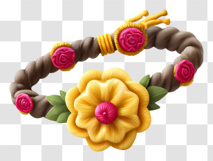 Word Raksha Bandhan - Colorful Floral Bracelet Accessory Transparent PNG