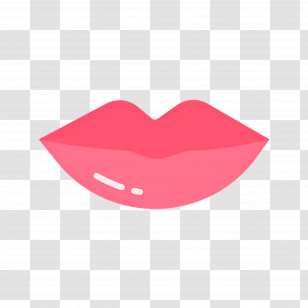 Lipstick Mark - Pink Lips Icon Illustration Transparent PNG