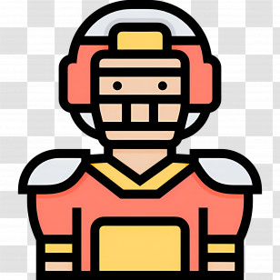 American Football Player - Football Player In Red And Yellow Transparent PNG