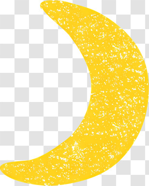 Icon - Yellow Crescent Moon With Textured Design Transparent PNG