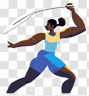 Track And Field Athlete - Athlete Throwing Javelin Illustration Transparent PNG