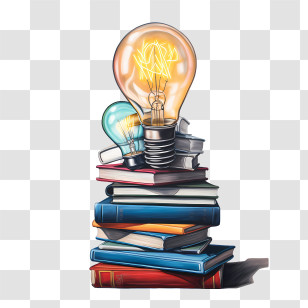 International Literacy Day - Books And Lightbulbs For Knowledge Transparent PNG