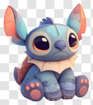 3d Stitch Toy - Adorable Stuffed Toy With Stitching Transparent PNG