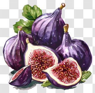 Figs - Purple Figs Whole And Cut Transparent PNG