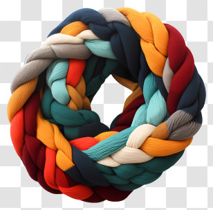 Wool Scarf Knit - Colorful Braided Yarn Wreath Transparent PNG