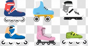 Roller Skating Skates Skateboarding - Several Vector Transparent PNG