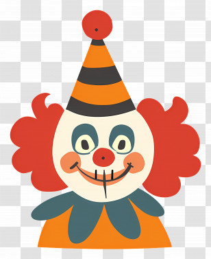 Scary Clown - Colorful Cartoon Clown Face Transparent PNG