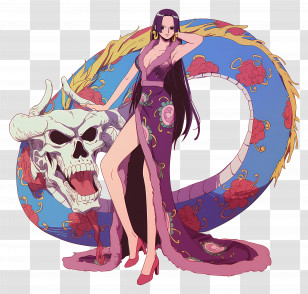 Boa Hancock - Elegant Woman With Snake Transparent PNG