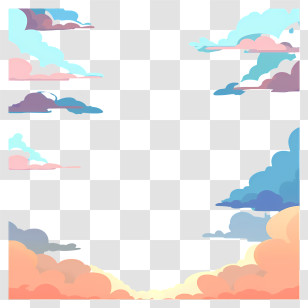 Sky Background - Pastel Cloudy Border For Soothing Designs Transparent PNG