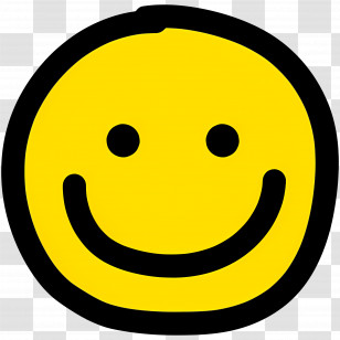 Smile Emoji - Sketchy Hand-Drawn Yellow Smiling Face Transparent PNG
