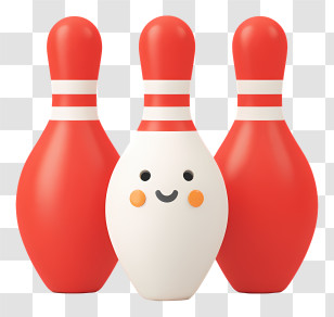 National Bowling Day - Cute Bowling Pins Transparent PNG