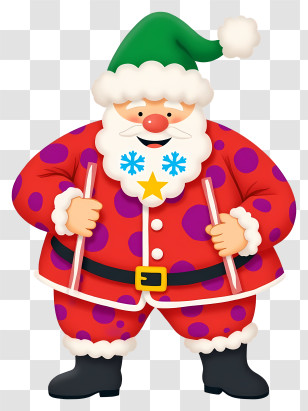 Christmas Santa Claus - Santa Claus In Red And Green Outfit Transparent PNG