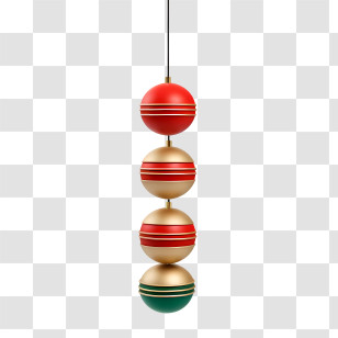 Christmas Ball - Hanging Decorative Baubles In Red And Gold Transparent PNG
