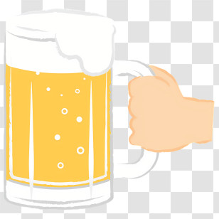 Icon - Beer Mug With Foam And Hand Holding Transparent PNG