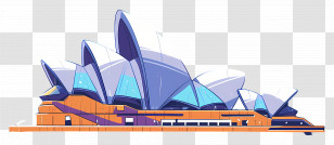 Sydney Opera House - Sydney Opera House Cartoon Illustration Transparent PNG