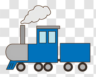 Icon - Blue Toy Train Cartoon Illustration Transparent PNG