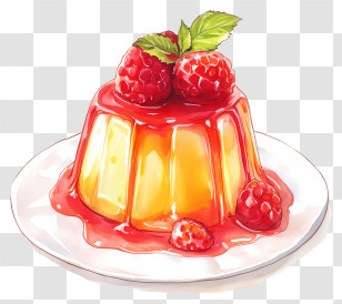 Gelatin Dessert - Delicious Pudding With Berries Transparent PNG