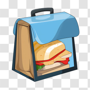 Food Delivery Bag - Lunchbox With Sandwich Illustration Transparent PNG