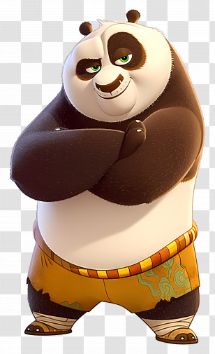 Kung Fu Panda - Cartoon Panda In Confident Pose Transparent PNG