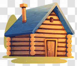 Log Cabin - Cozy Wooden Cabin In Cartoon Style Transparent PNG