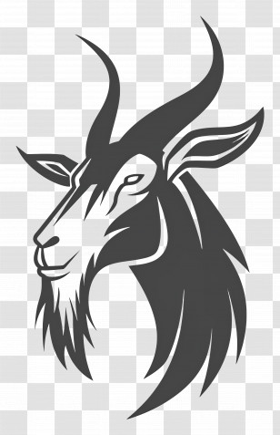 Simple Design - Goat Head Illustration Transparent PNG