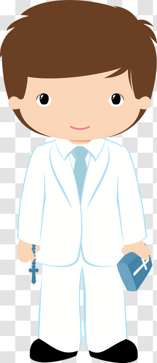 Bible - Boy In White Suit With Cross And Bible Transparent PNG