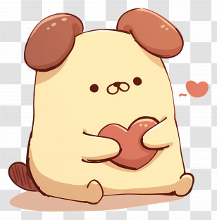 Pompompurin - Yellow Dog Holding A Heart Transparent PNG