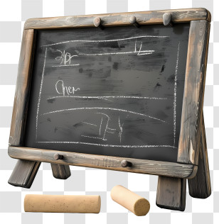 Empty Chalkboard - Vintage Chalkboard With Chalk Transparent PNG