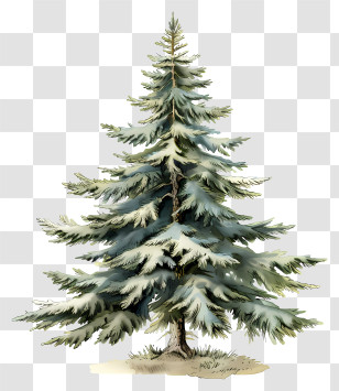 Fir Tree - Snow-covered Pine Tree Illustration Transparent PNG