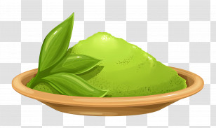 Matcha Powder - Herbal Green Paste On Plate Transparent PNG