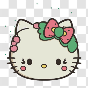 Hello Kitty - Hello Kitty Face With Bow Transparent PNG