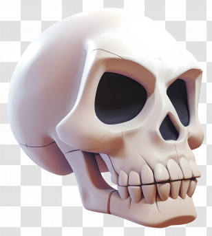 Cartoon Skull Side View - Stylized Skull Illustration Transparent PNG