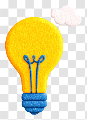 Light Bulb And Thinking - Yellow Light Bulb With Cloud Transparent PNG