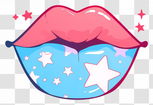 Cartoon Lips - Colorful Artistic Lips Transparent PNG