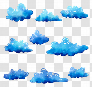 Watercolor Clouds - Blue Clouds Collection Transparent PNG